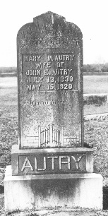 Mary McQueen Autry's grave stone